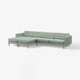 LANDSKRONA 5-seat sofa, with chaise longues/Gunnared light green/wood