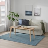 LANGSTED Rug, low pile, light blue, 133x195 cm
