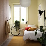LANGSTED Rug, low pile, yellow, 133x195 cm