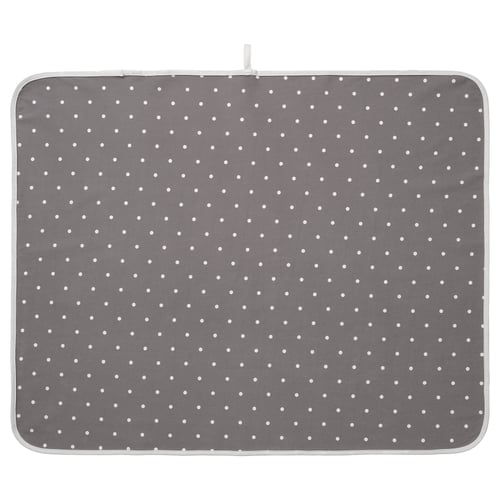 Polkadot grey baby mat, cotton & polyester, soft, square, foldable.