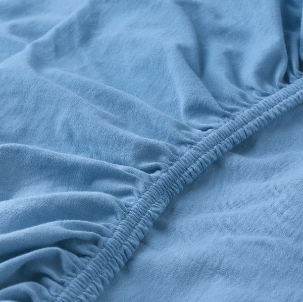 LEN Fitted sheet for cot, light blue, 60x120 cm