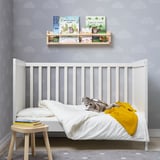 LENAST Duvet cover 1 pillowcase for cot, white, 110x125/35x55 cm