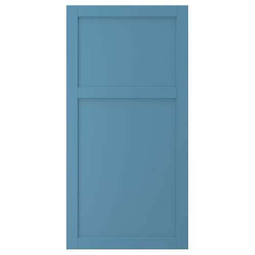 LERHYTTAN blue rectangular door, rustic style with wooden frame and veneer panel.