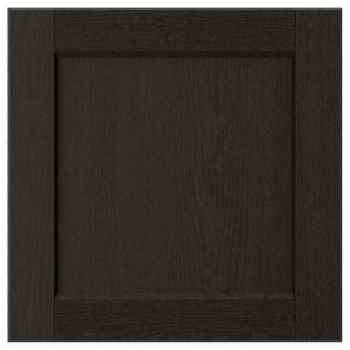 LERHYTTAN: black kitchen cabinet with wooden frame and veneer panel, classic design.