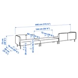 LILLEHEM 6-seat modular sofa, Gunnared/brown-red wood