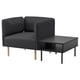 LILLEHEM Armchair with side table, Gunnared dark grey/wood