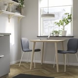 LISABO / KARLPETTER Table and 2 chairs, ash veneer/Gunnared medium grey white, 88x78 cm