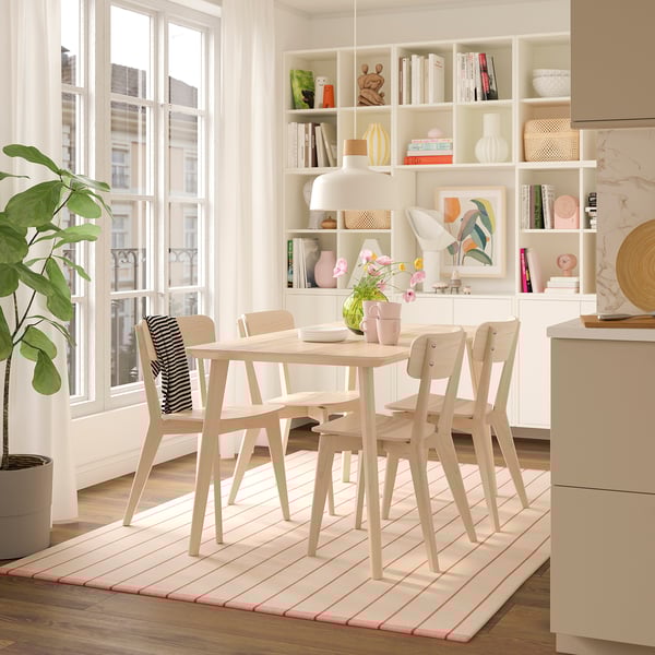 LISABO / LISABO Table and 4 chairs, ash veneer/ash, 140x78 cm