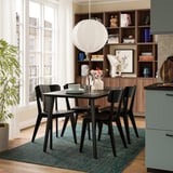 LISABO / LISABO Table and 4 chairs, black/black, 140x78 cm