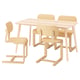 LISABO / LYCKAN Table and 4 chairs, ash veneer/birch veneer, 140x78 cm