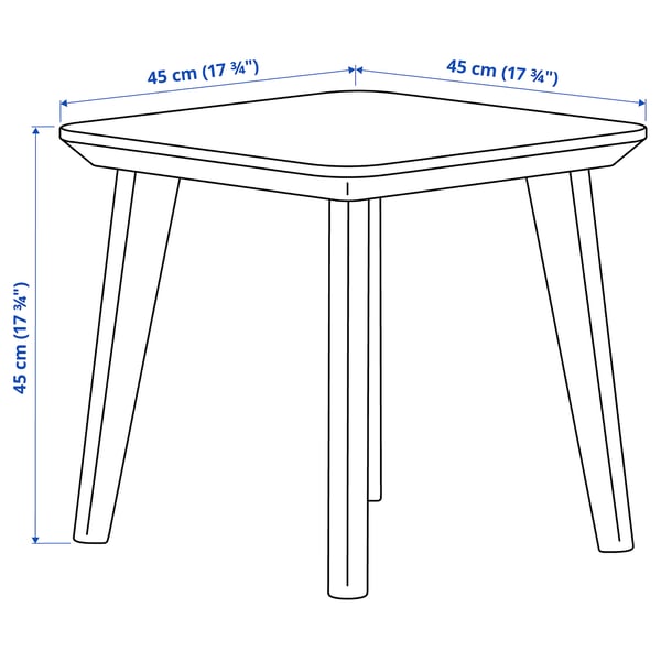 LISABO Side table, ash veneer, 45x45 cm