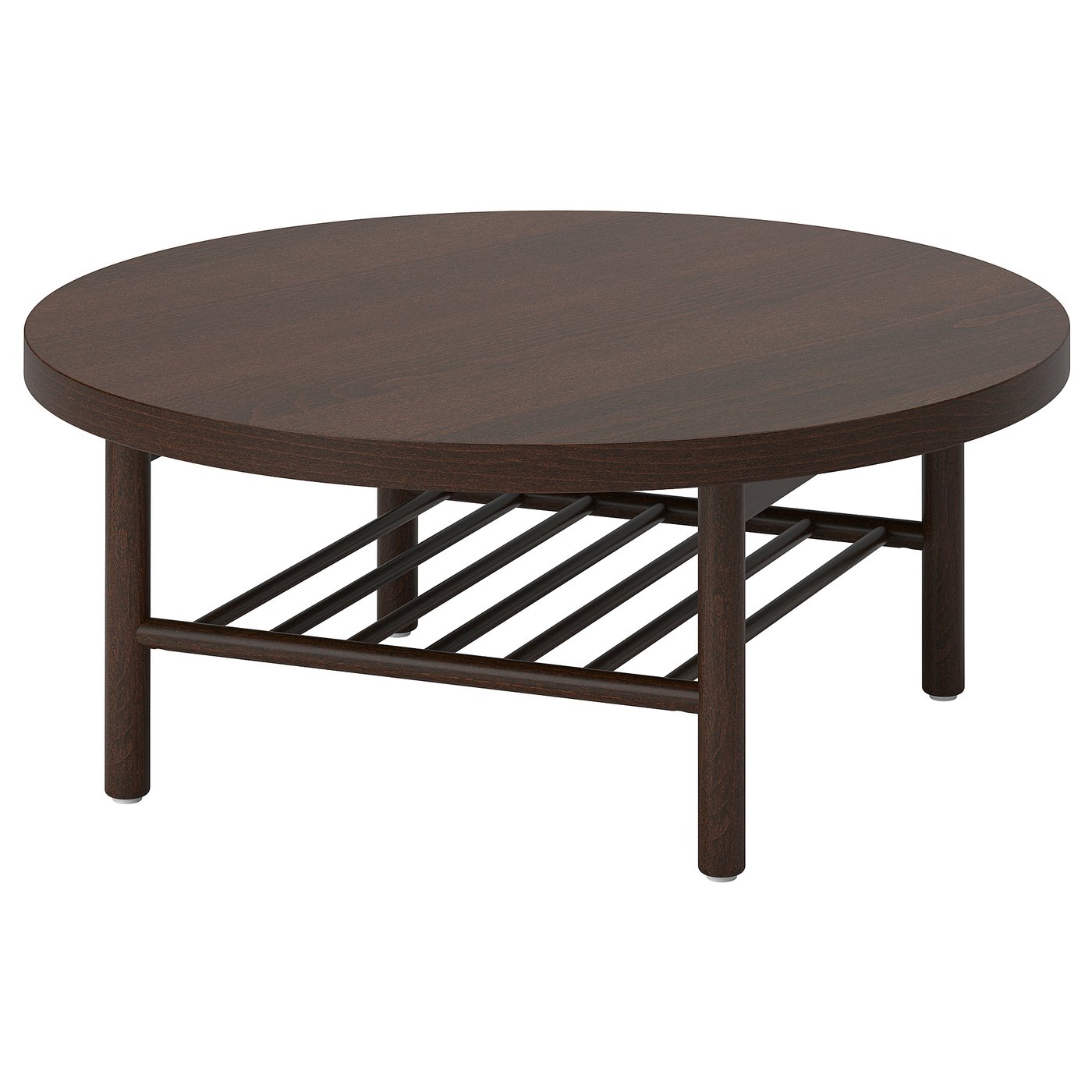 LISTERBY coffee table, dark brown beech veneer, 90 cm IKEA