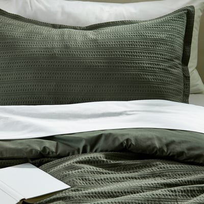 LUKTVICKER Comforter set, green, 150x200/50x80 cm