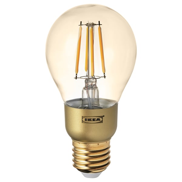 LUNNOM LED Bulb E27 400 Lumen Dimmable Globe Brown Clear Glass IKEA