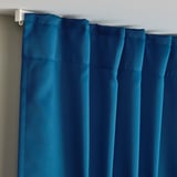 MAJGULL Block-out curtains, 1 pair, dark blue/with heading tape, 145x300 cm