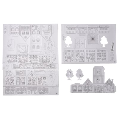 MÅLA 10-pc cardboard town template set