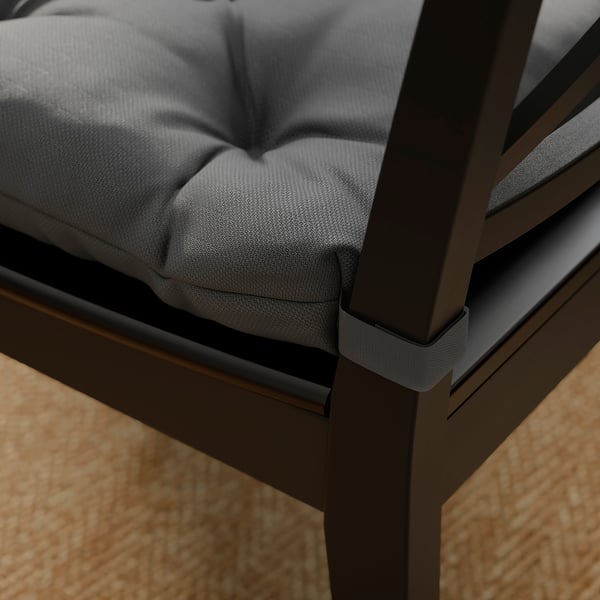 MALINDA Chair cushion, grey, 40/35x38x7 cm