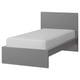 MALM Bed frame, high, grey stained/Luröy, 90x200 cm