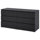 Option: MALM Chest of 6 drawers, black-brown, 160x78 cm