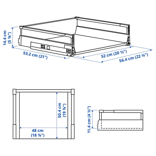 MAXIMERA Drawer, medium, white, 60x60 cm