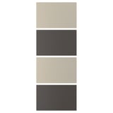 MEHAMN 4 panels for sliding door frame, dark grey/grey-beige, 75x201 cm