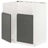 METOD Base cab f TALLSJÖN sink, white/Voxtorp dark grey, 80x60 cm