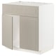 METOD Base cabinet f sink w 2 doors/front, white/Stensund beige, 80x60 cm