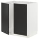 Option: METOD Base cabinet for sink + 2 doors, white/Nickebo matt anthracite, 80x60 cm