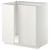 METOD Base cabinet for sink + 2 doors, white/Veddinge white, 80x60 cm