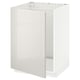 Option: METOD Base cabinet for sink, white/Ringhult light grey, 60x60 cm