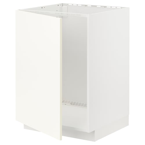 White METOD kitchen cabinet, rectangular, minimalist design, sturdy particleboard.