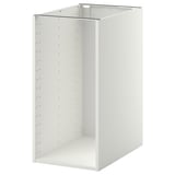 White METOD kitchen cabinet, rectangular, with perforated back panel for shelves.