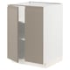 METOD Base cabinet with shelves/2 doors, white/Upplöv matt dark beige, 60x60 cm