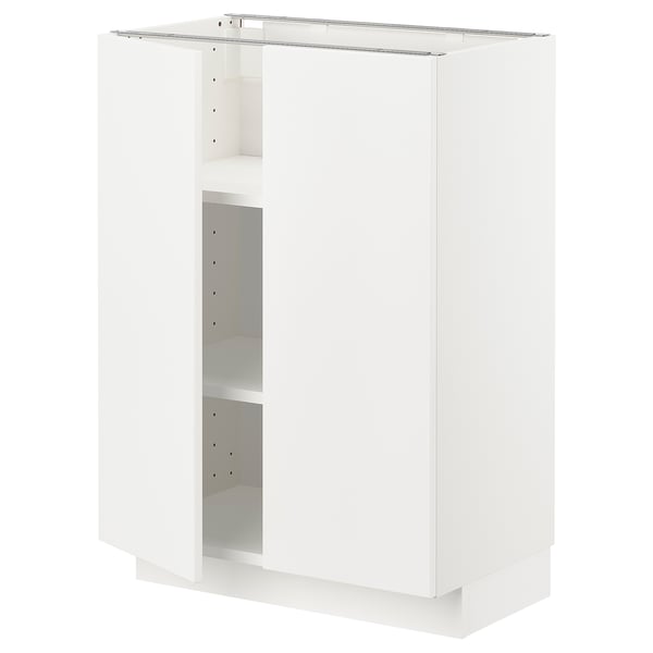 METOD Base cabinet with shelves/2 doors, white/Veddinge white, 60x37 cm
