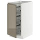 Option: METOD Base cabinet with wire baskets, white/Voxtorp high-gloss dark grey-brown, 40x60 cm