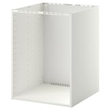 White METOD kitchen cabinet frame, rectangular, adjustable ventilation & shelf holes.