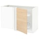 White METOD kitchen cabinet with light wood door, pull-out shelf.