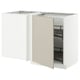 METOD Corner base cab w pull-out fitting, white/Stensund beige, 128x68 cm
