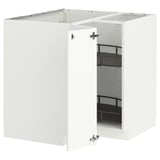 METOD Corner base cabinet with carousel, white/Ringhult white, 88x88 cm