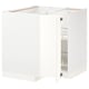 White METOD kitchen base unit, 2-door corner cabinet with shelves.