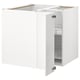 METOD kitchen unit, white, square, modern, with adjustable shelves and open side.