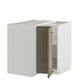 METOD Corner base cabinet with carousel, white/Voxtorp high-gloss dark grey-brown, 88x88 cm