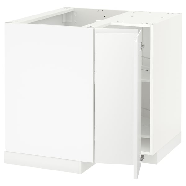 A white METOD kitchen cabinet set with a sleek, modern design.