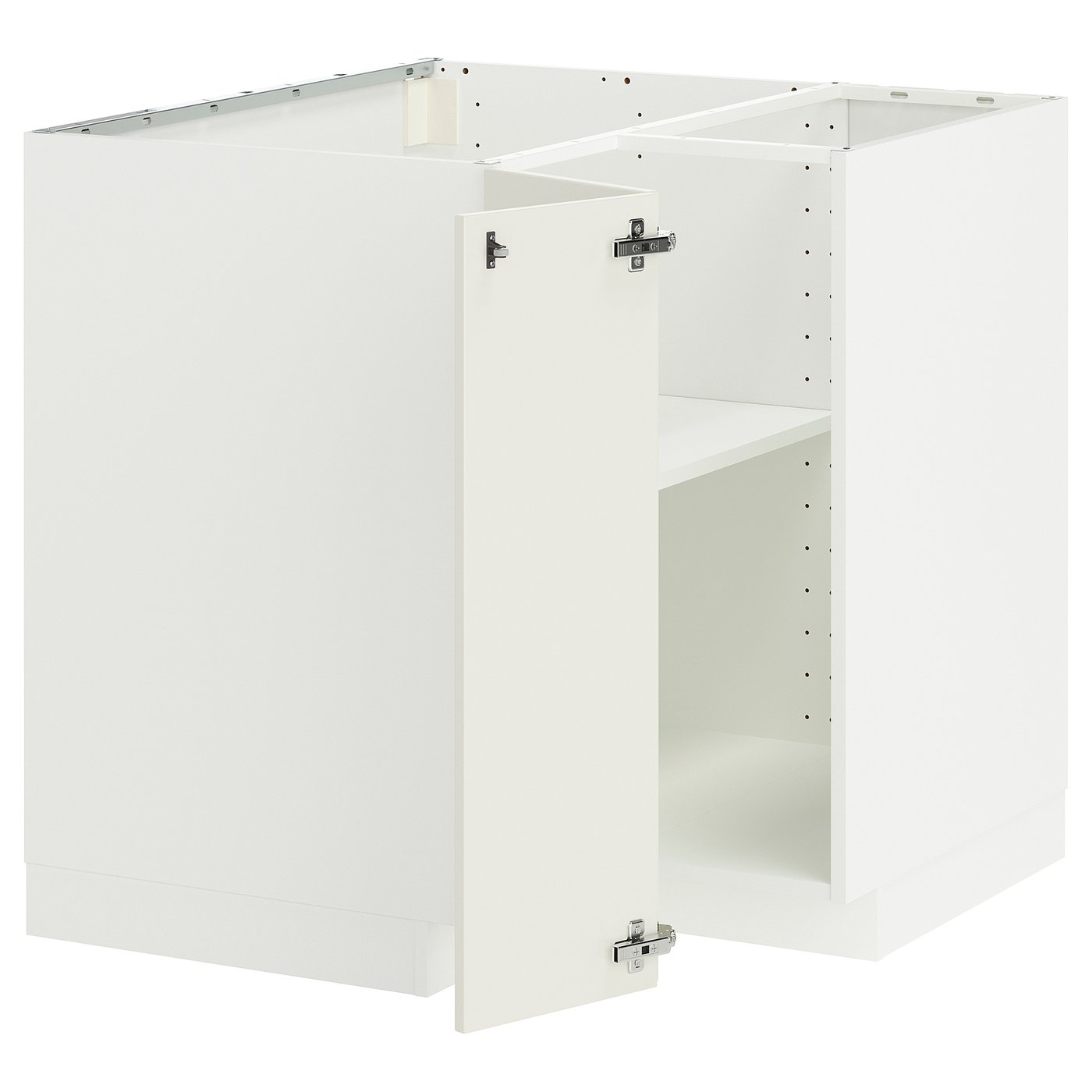 METOD corner base cabinet with shelf, white/Veddinge white, 88x88 cm - IKEA