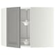METOD Corner wall cabinet with carousel, white/Bodbyn grey, 68x60 cm
