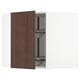 Option: METOD Corner wall cabinet with carousel, white/Sinarp brown, 68x60 cm