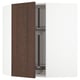 METOD Corner wall cabinet with carousel, white/Sinarp brown, 68x80 cm