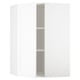White METOD corner cabinet, minimalist design, adjustable shelves.