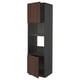 METOD tall kitchen unit, dark brown, wood grain.