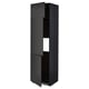 Modern black kitchen cabinet with four doors, slim design.
